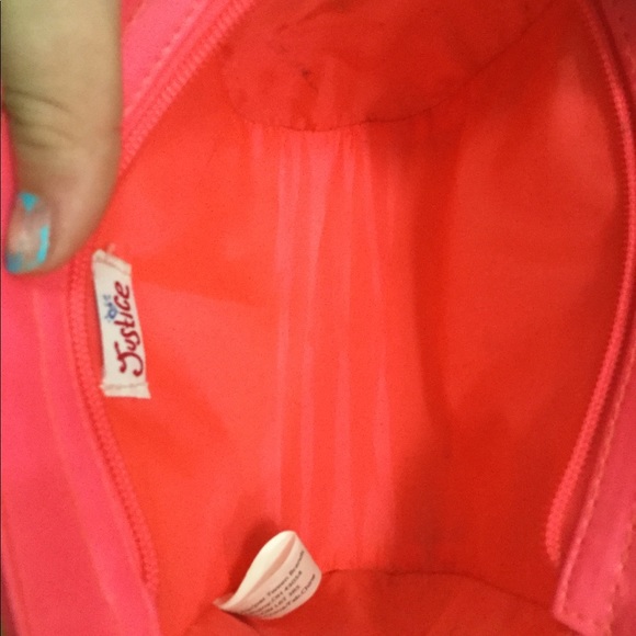 A Justice bag with the letter a bright neon pink - Picture 3 of 3
